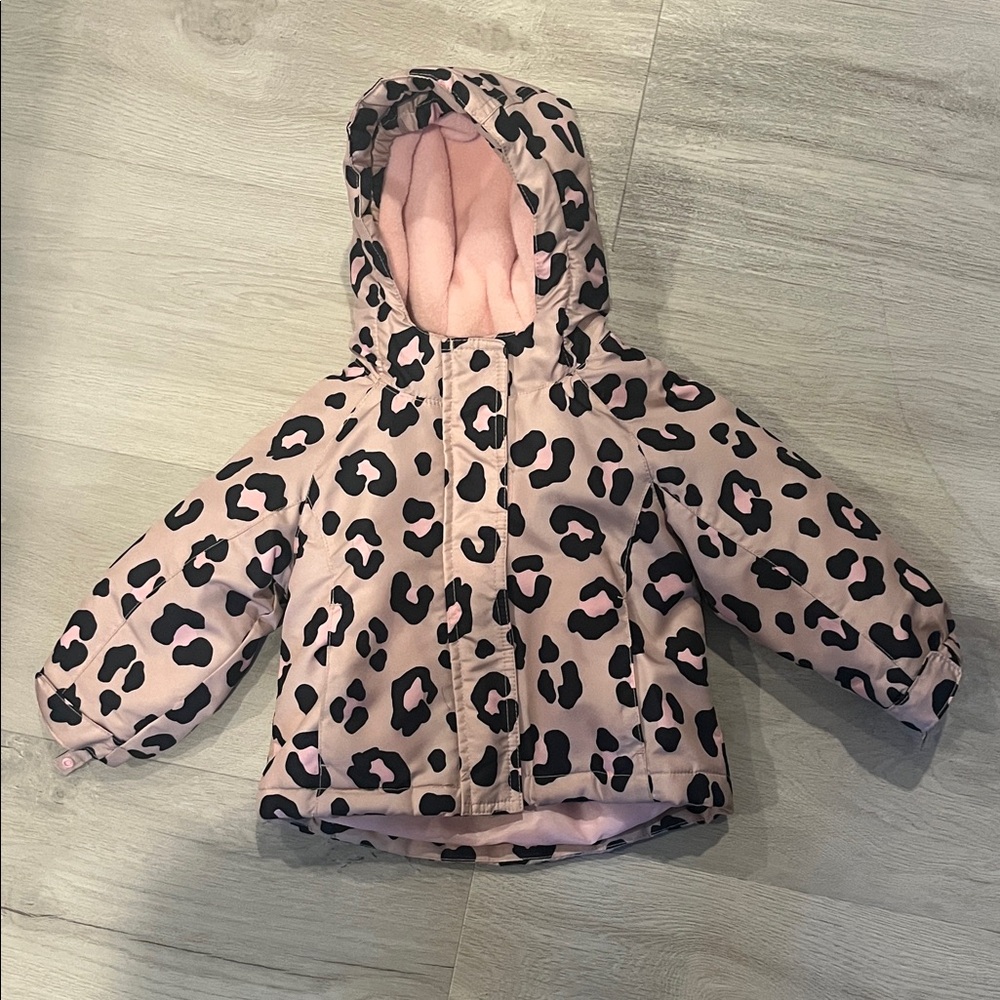 The Children's Place Pink Leopard Puffer Jacket